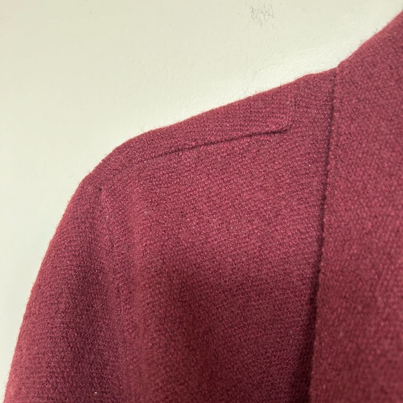 Anthropologie Burgundy Wool Coat, with Tie Belt - Picture 4 of 11